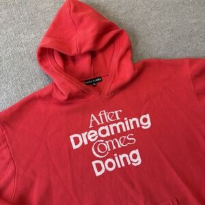 Paper Planes Safety Orange Red Birdseye Sweater Hoodie Size 2XL
